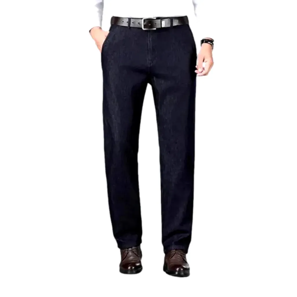 Monochrome straight fit casual jeans for men