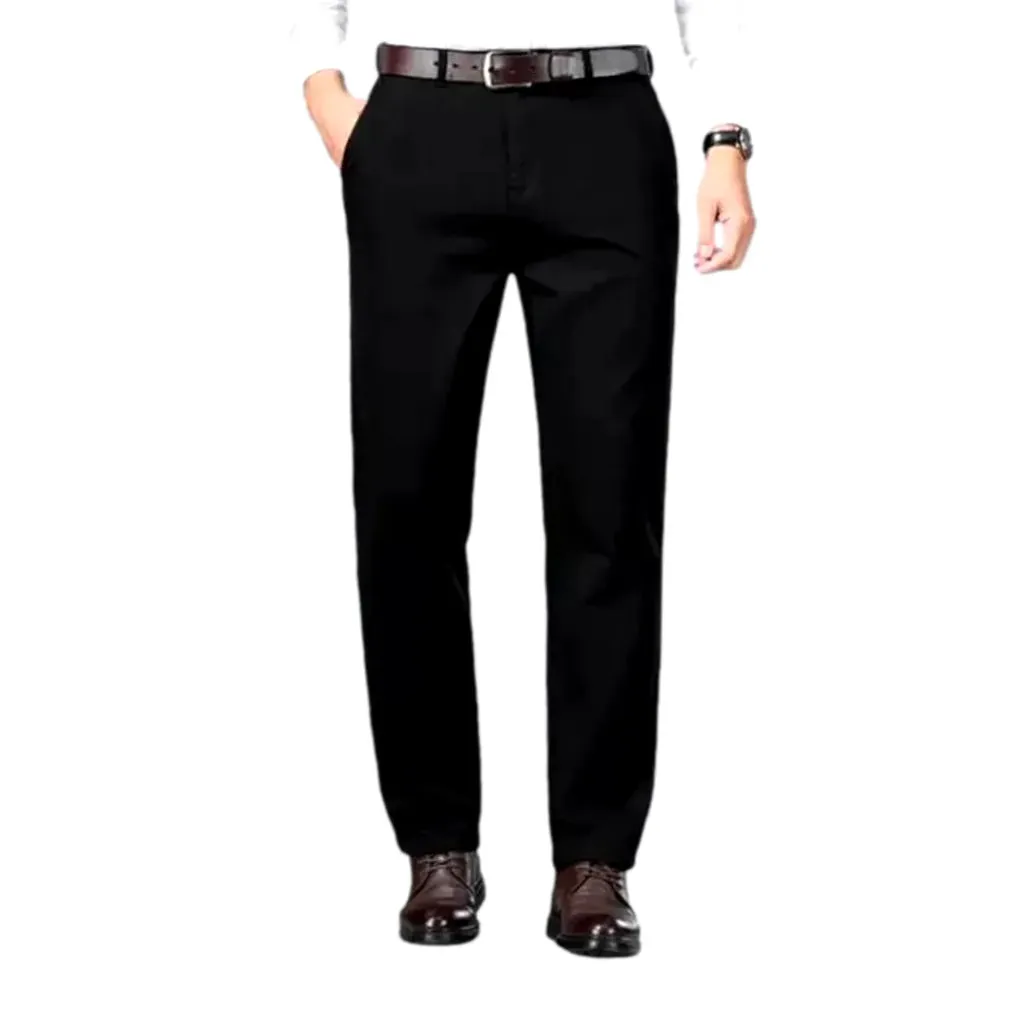 Monochrome straight fit casual jeans for men