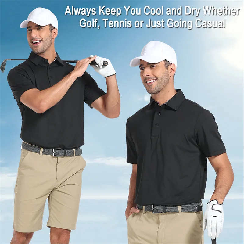 New Performance Fit Short Sleeve Golf Shirt Men 3 Pack