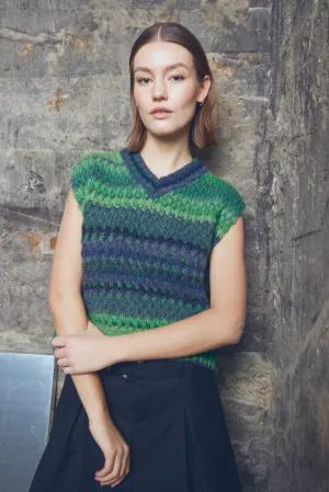 Noella Gio Knit Vest in Green Mix