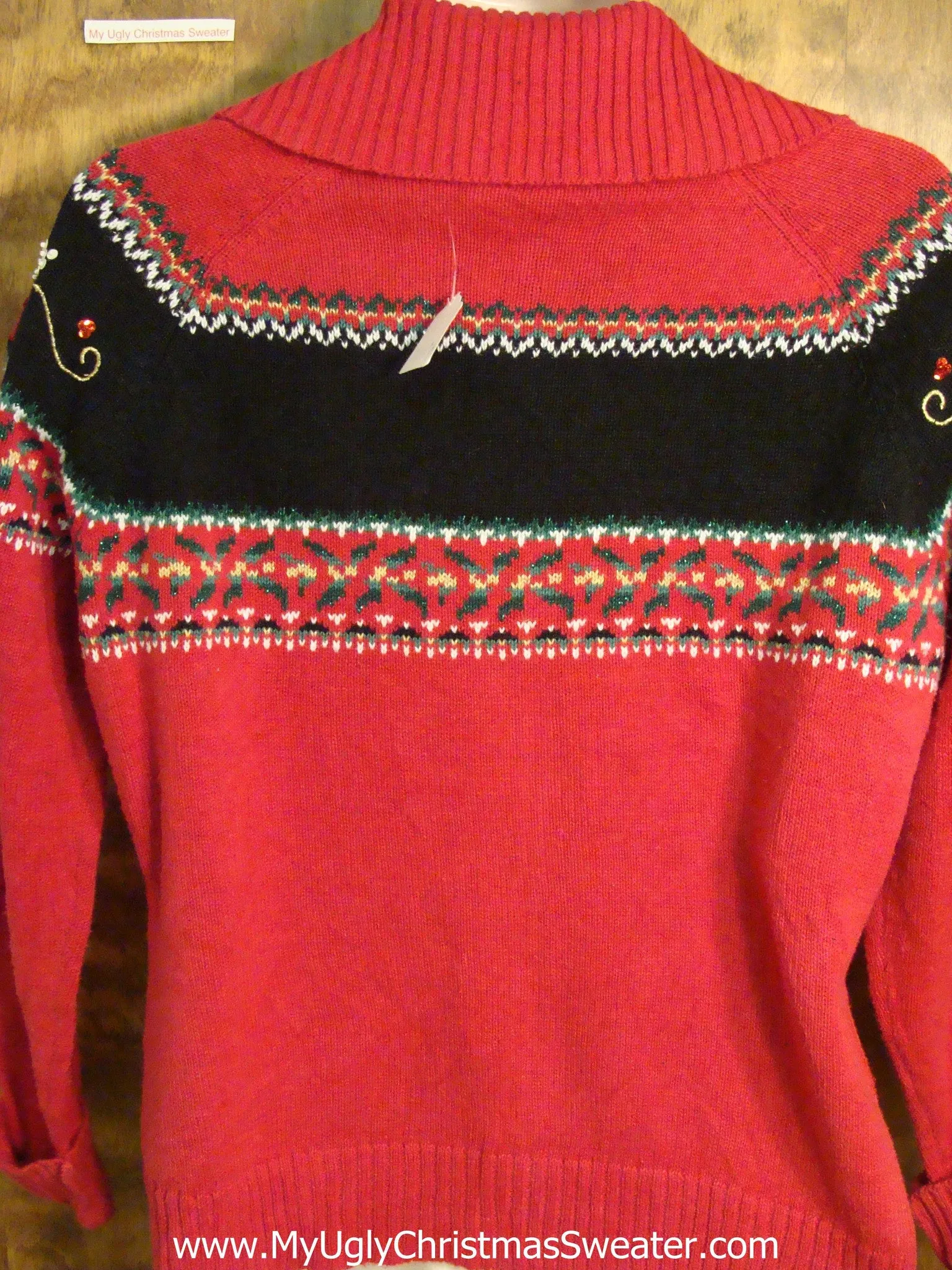 Nordic Inspired Poinsettia Themed Ugly Christmas Jumper