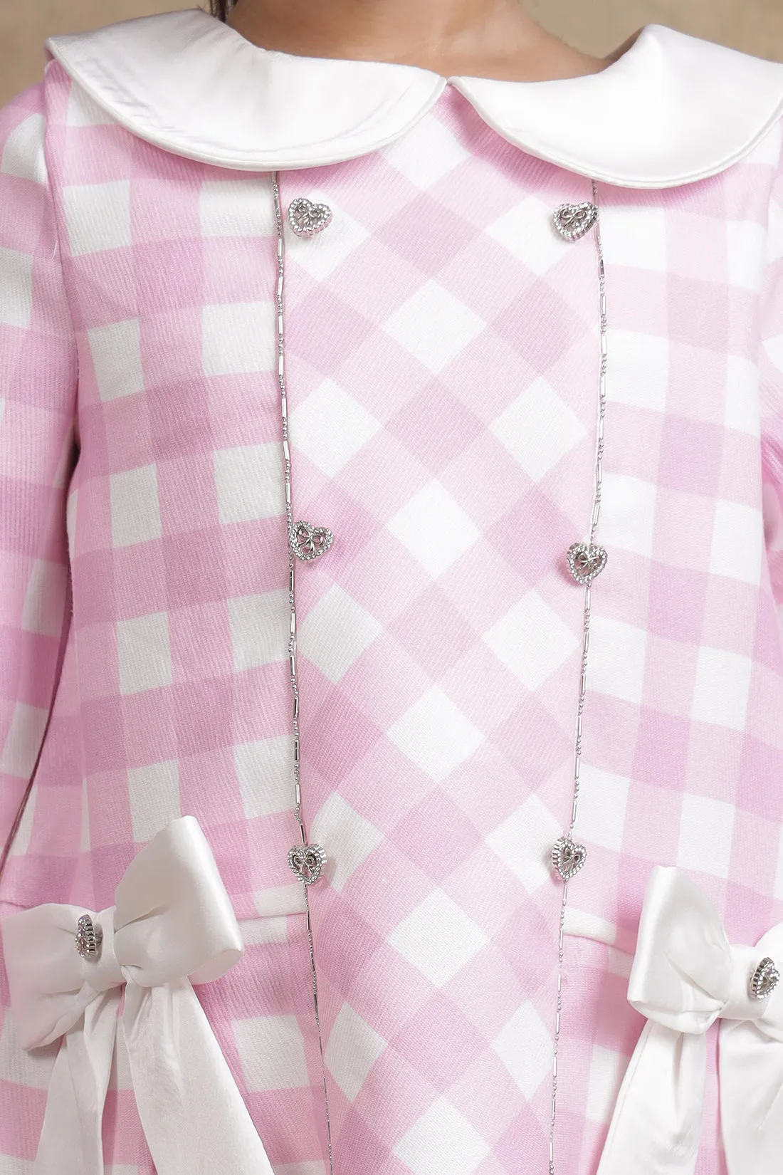 One Friday Baby Girls Pink & White Check Dress