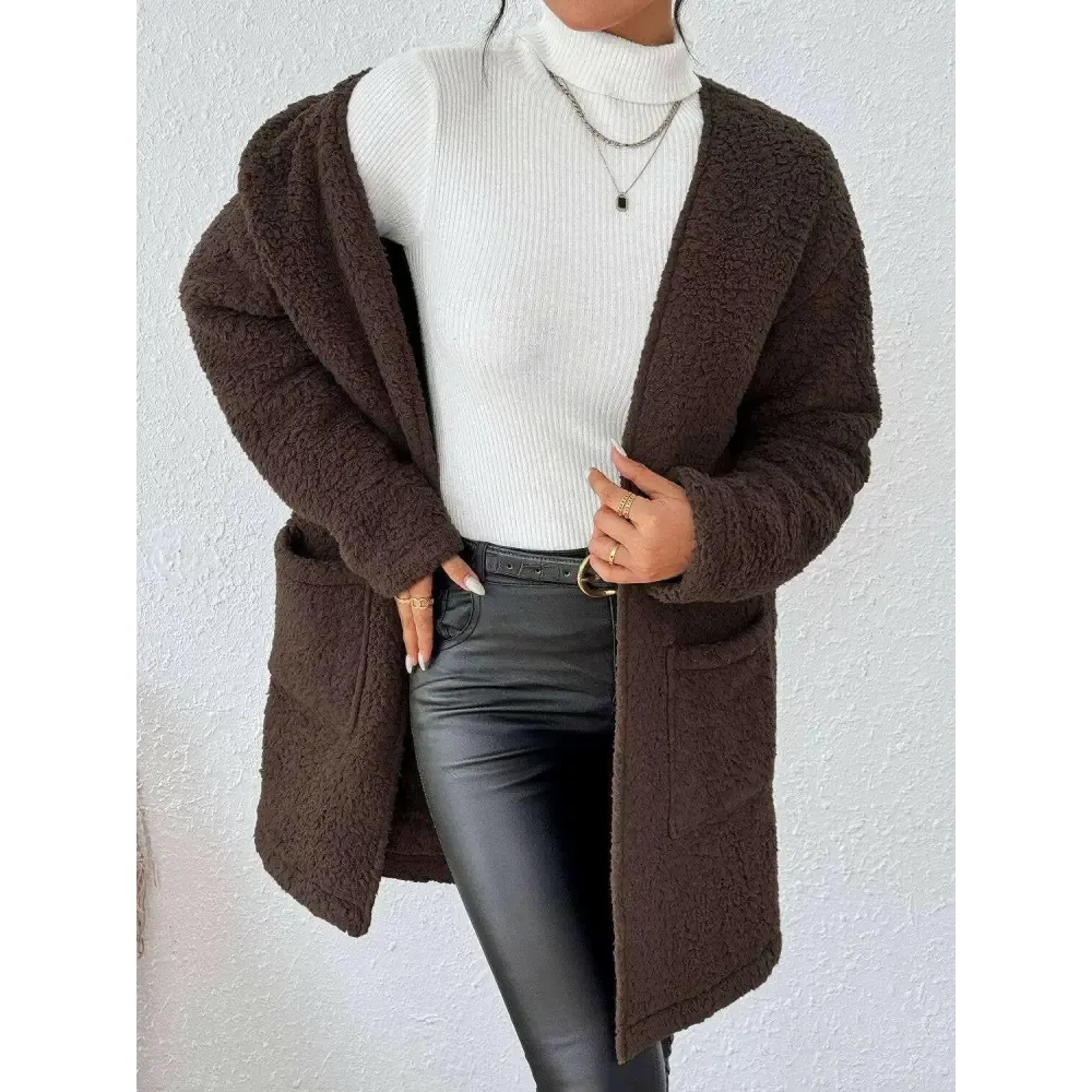 Open Front Long Sleeve Winter Coat for Timeless Luxury Fashion for Women