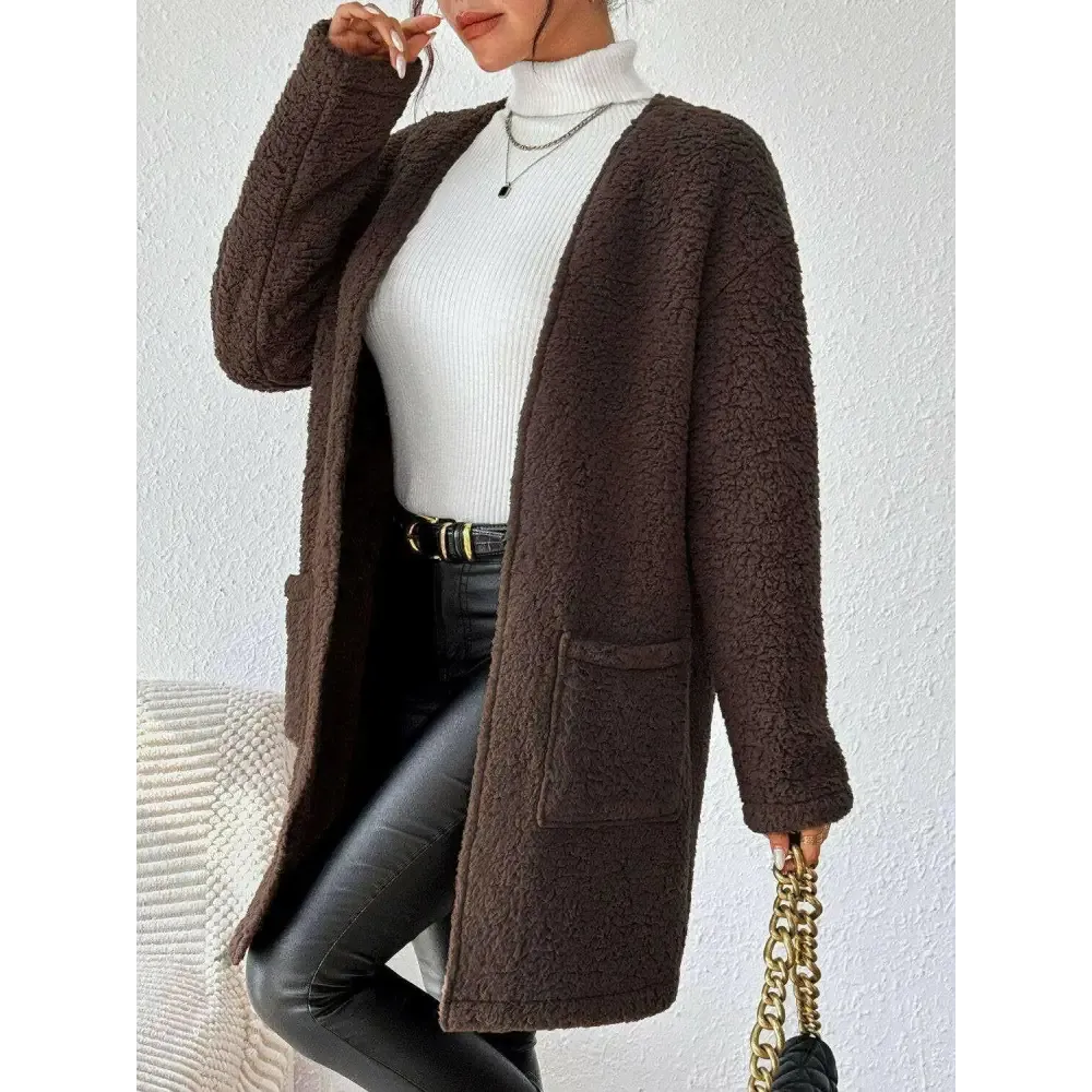 Open Front Long Sleeve Winter Coat for Timeless Luxury Fashion for Women