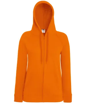 Orange - Women's lightweight hooded sweatshirt jacket