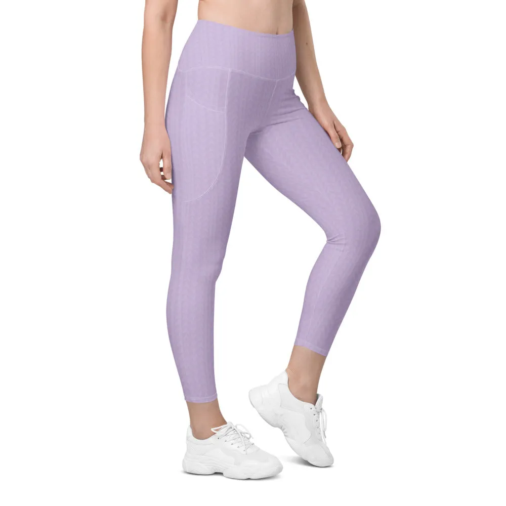 Orchid Fedora High Waisted Leggings with Pockets