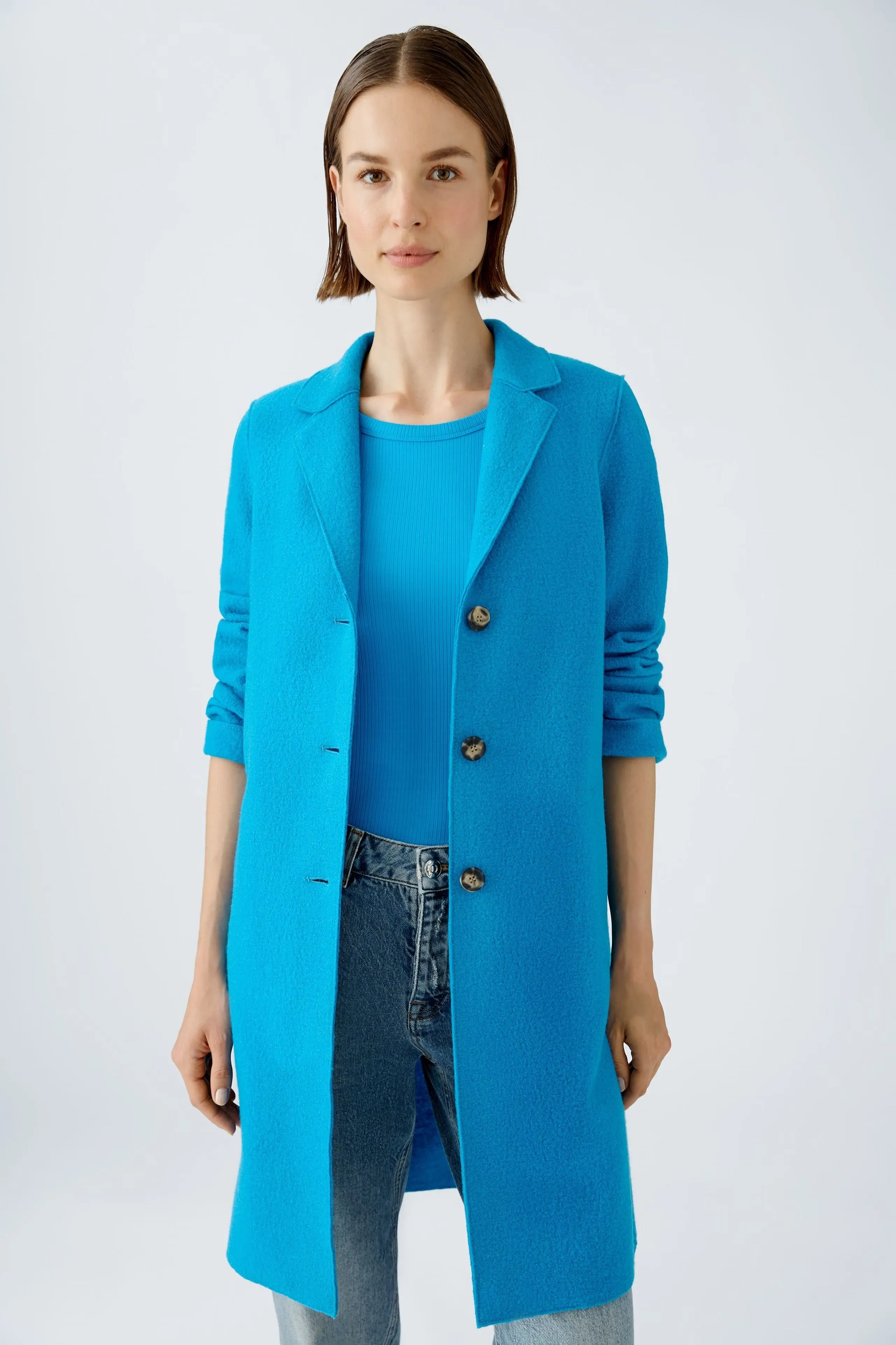 Oui Mayson Wool Coat Ocean Bay