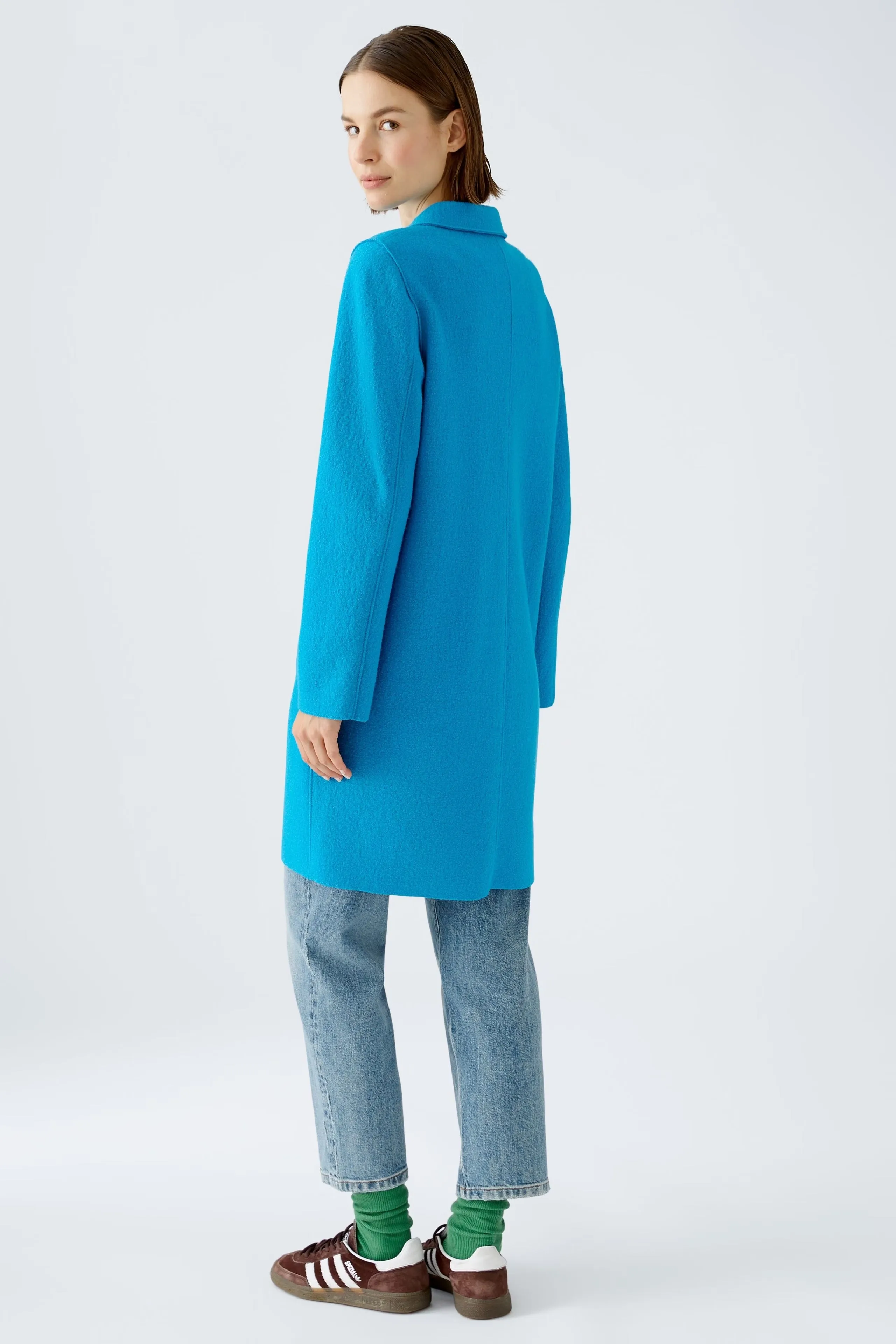 Oui Mayson Wool Coat Ocean Bay