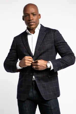 Owens Navy Windowpane Sport Coat