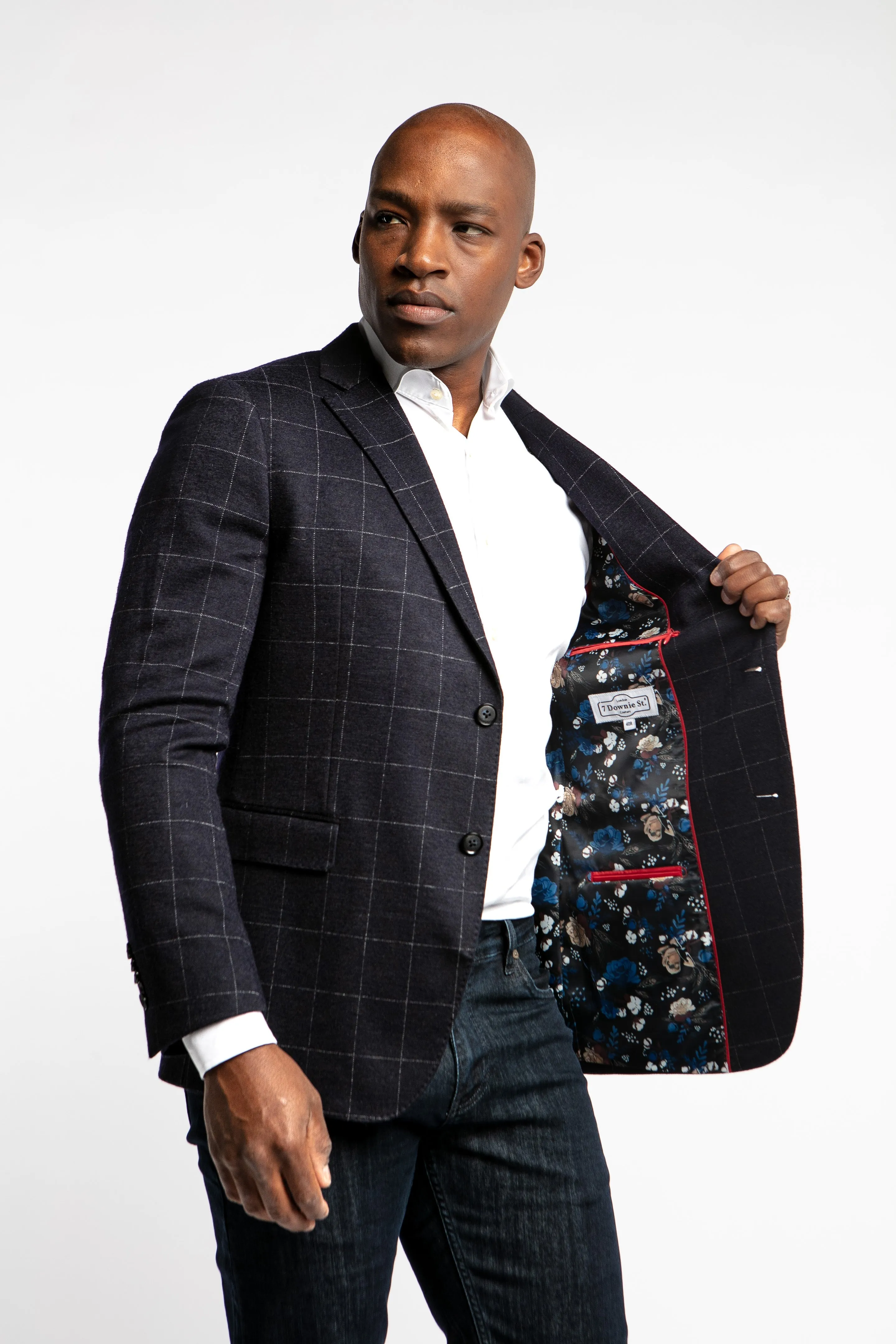 Owens Navy Windowpane Sport Coat