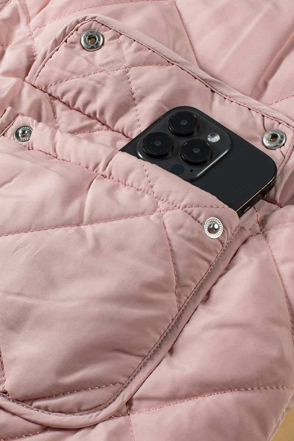 Pink Zip Up Fleece Lined Quilted Vest Coat - Warm and Stylish