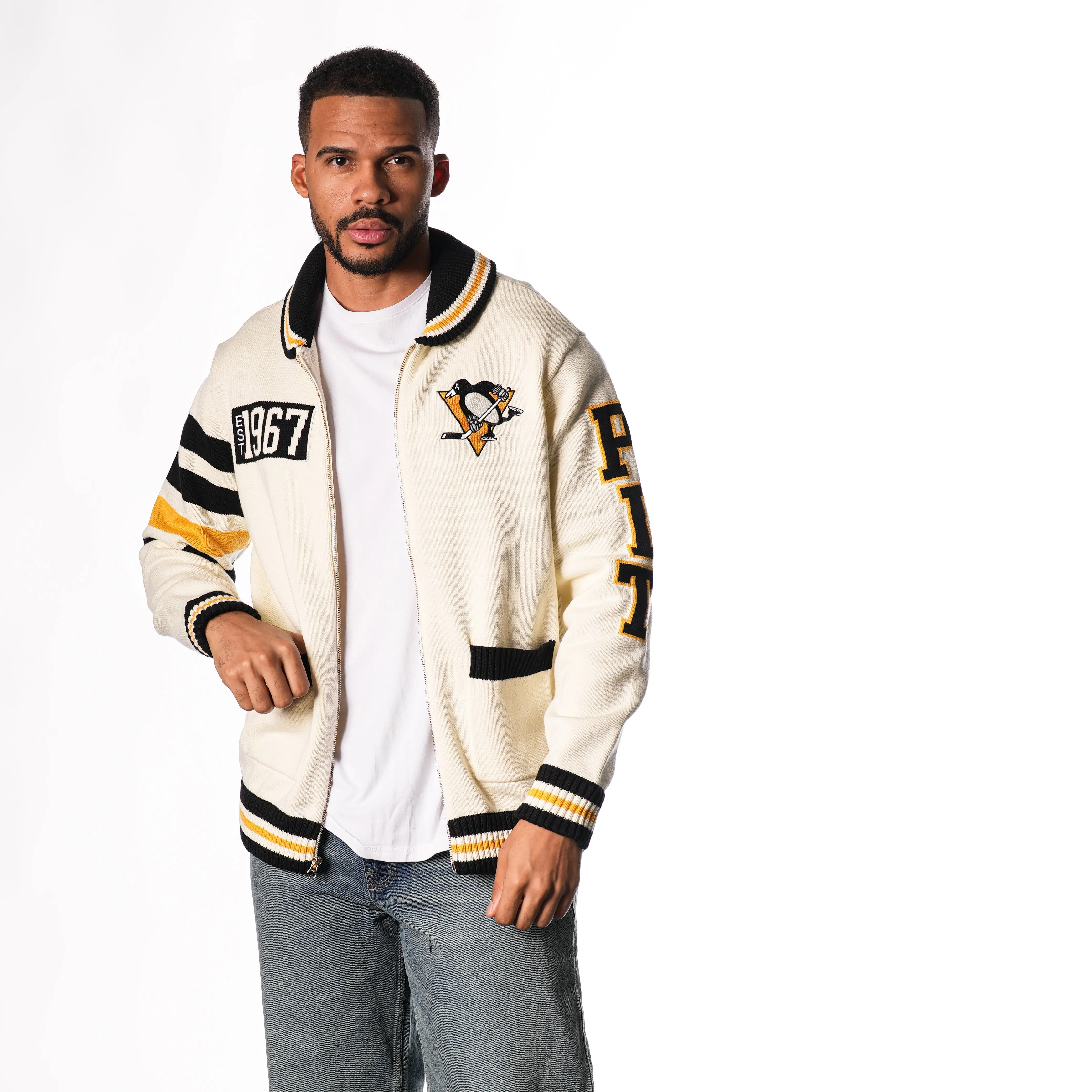 PITTSBURGH PENGUINS JACQUARD SWEATER - CREAM