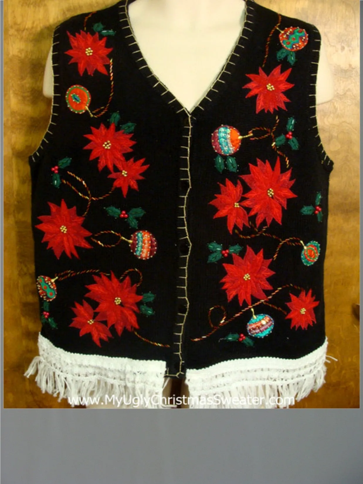 Poinsettia Paradise Christmas Sweater Vest