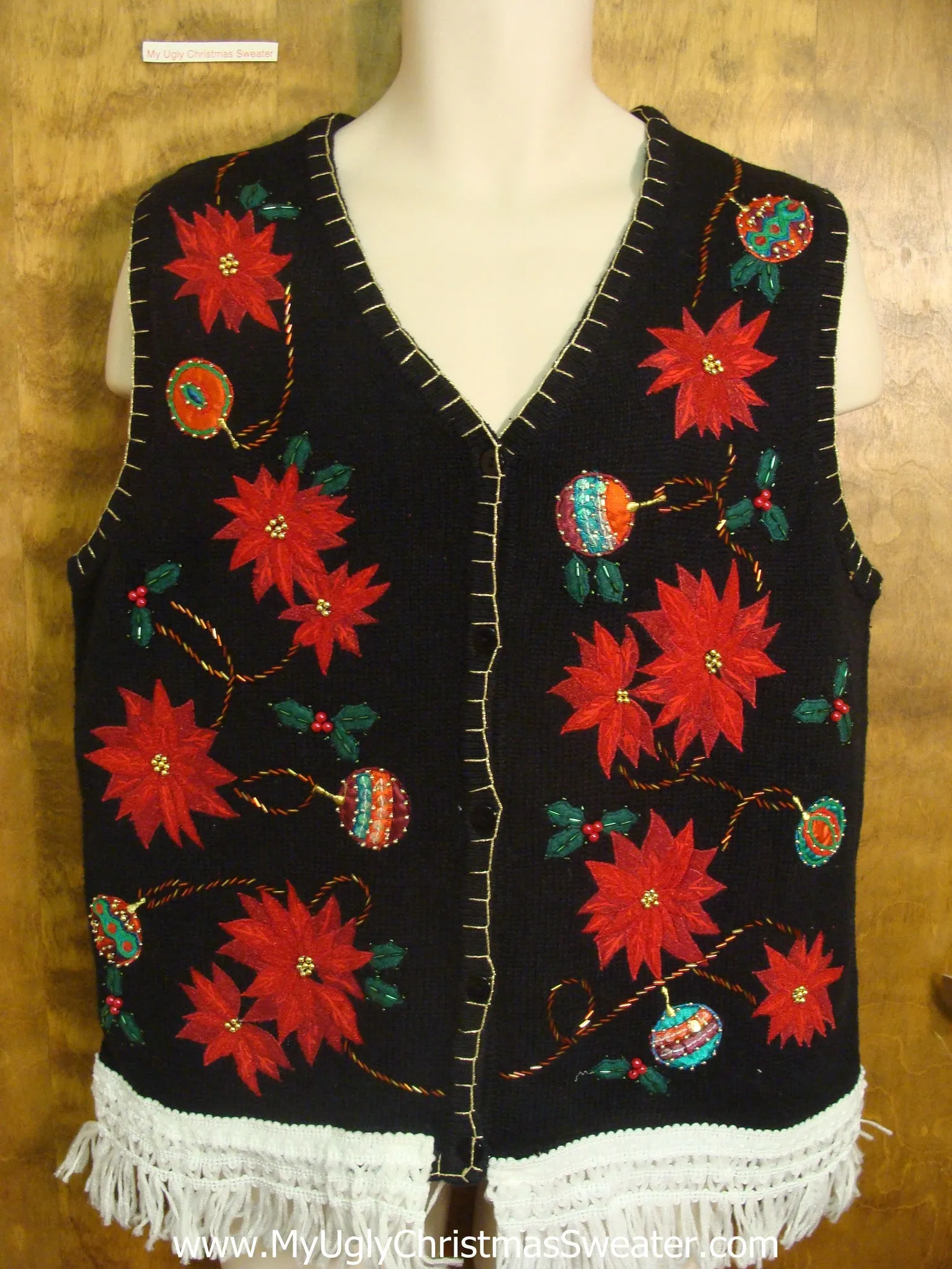 Poinsettia Paradise Christmas Sweater Vest