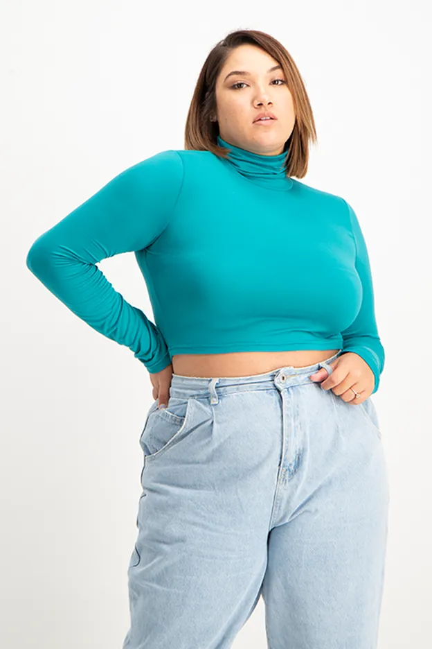 Poloneck Crop Top