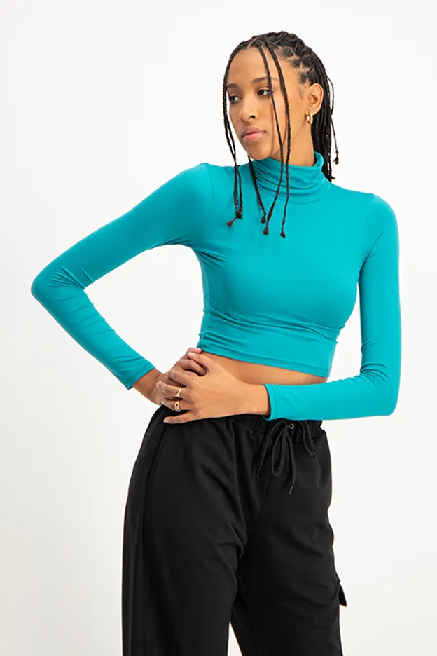 Poloneck Crop Top