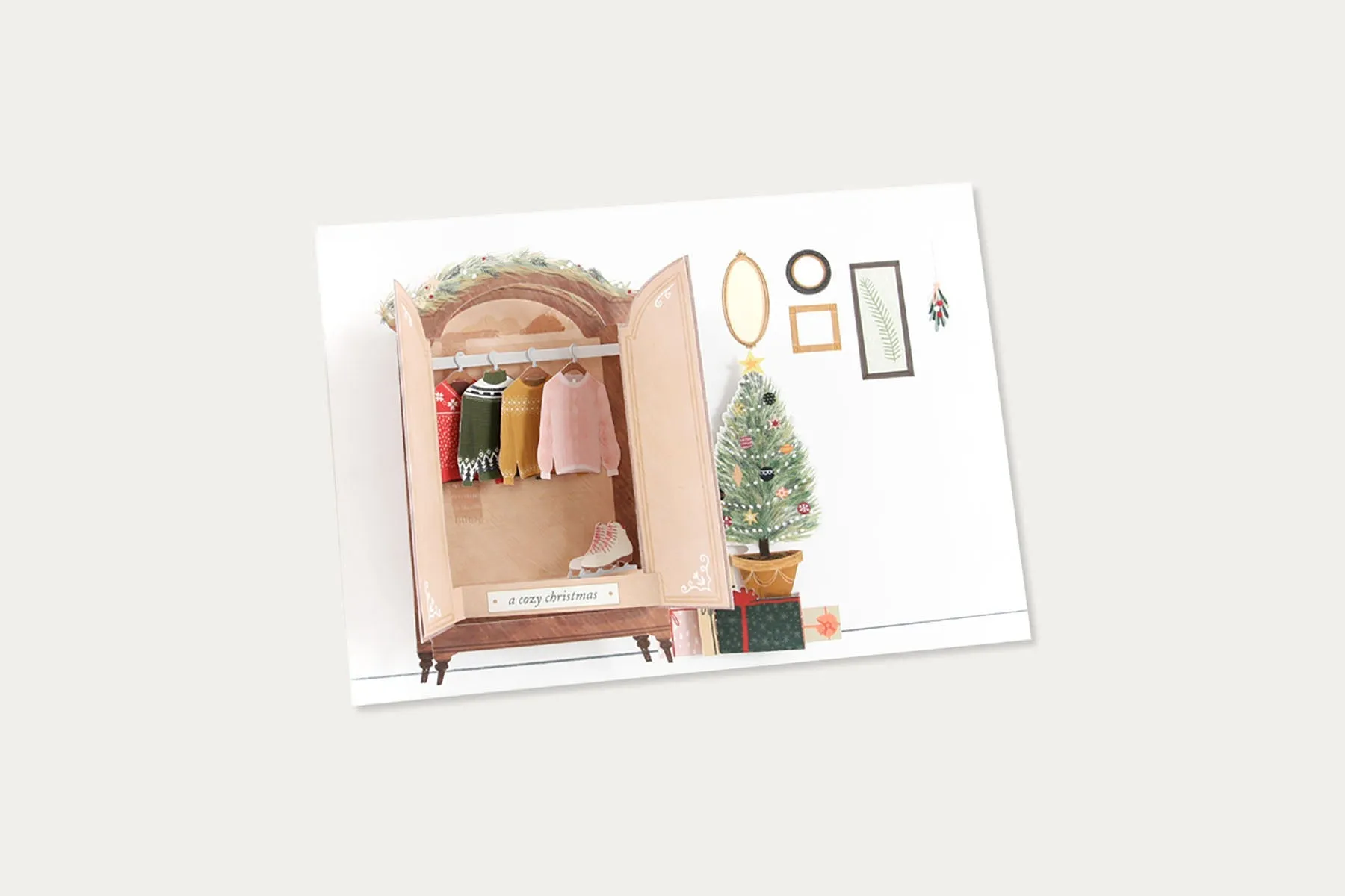 Pop-up Christmas Greeting Card – Wardrobe