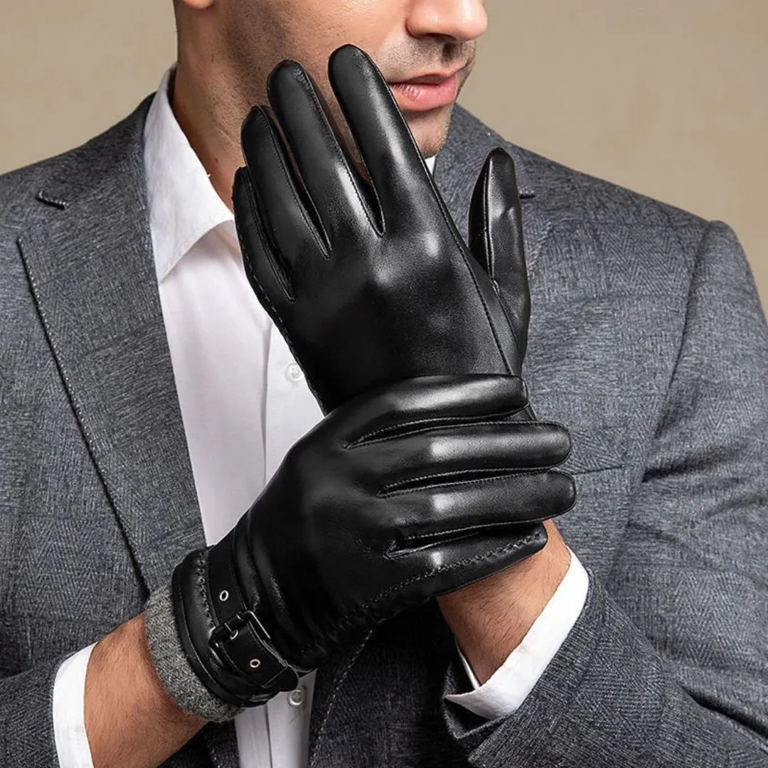 Premium Men's Cashmere Leather Gloves