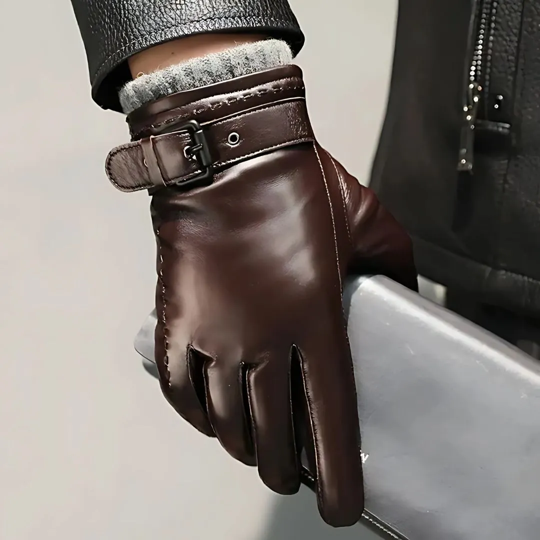 Premium Men's Cashmere Leather Gloves