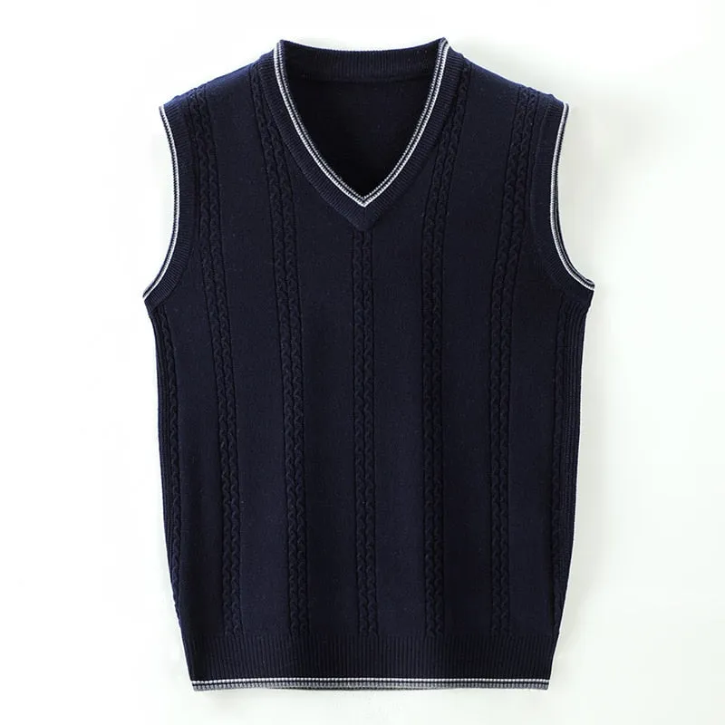 Pullover Sweater V Neck Knit Vest