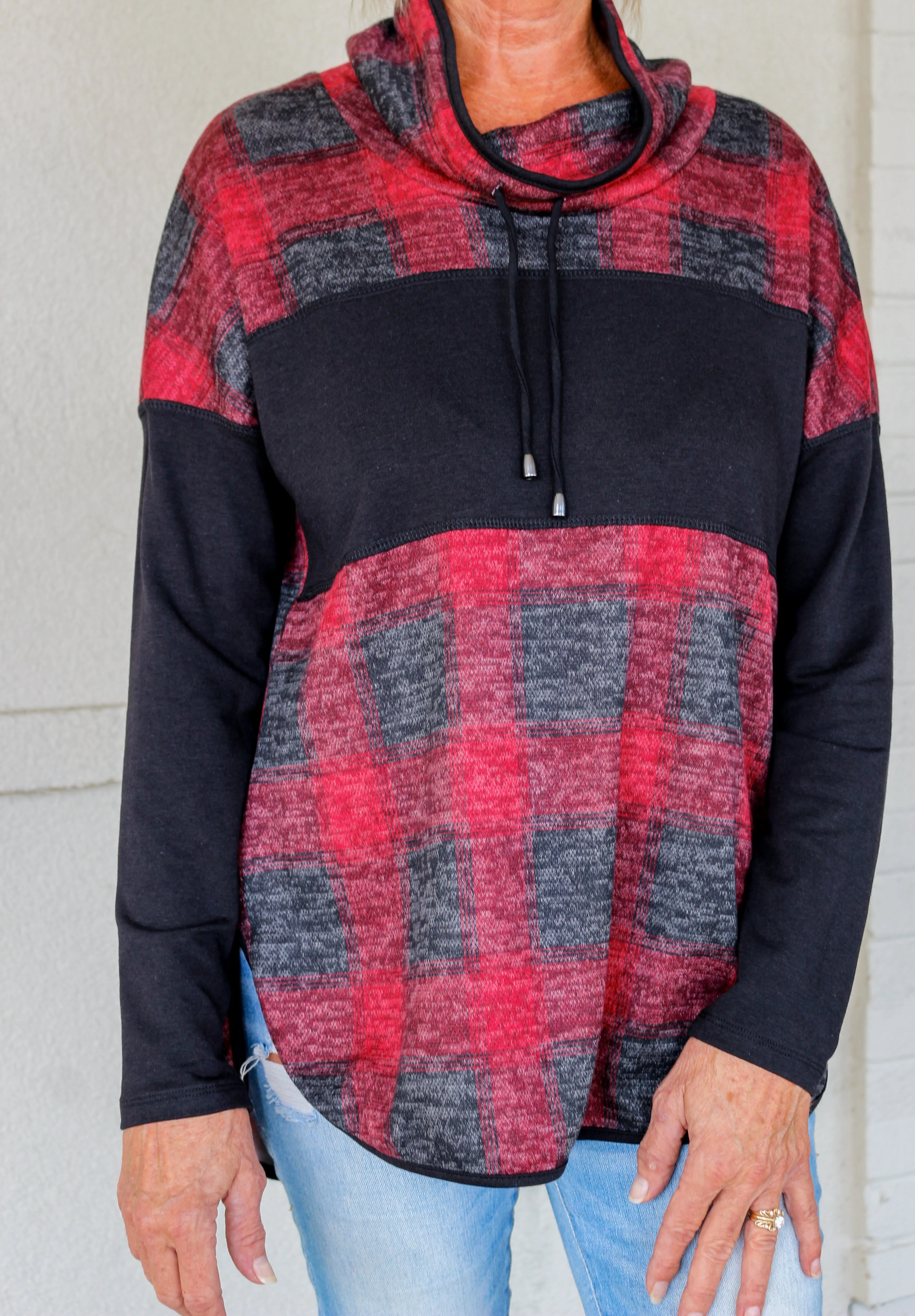 Pure Urbanology Black & Red Light Weight Drawstring Pullover