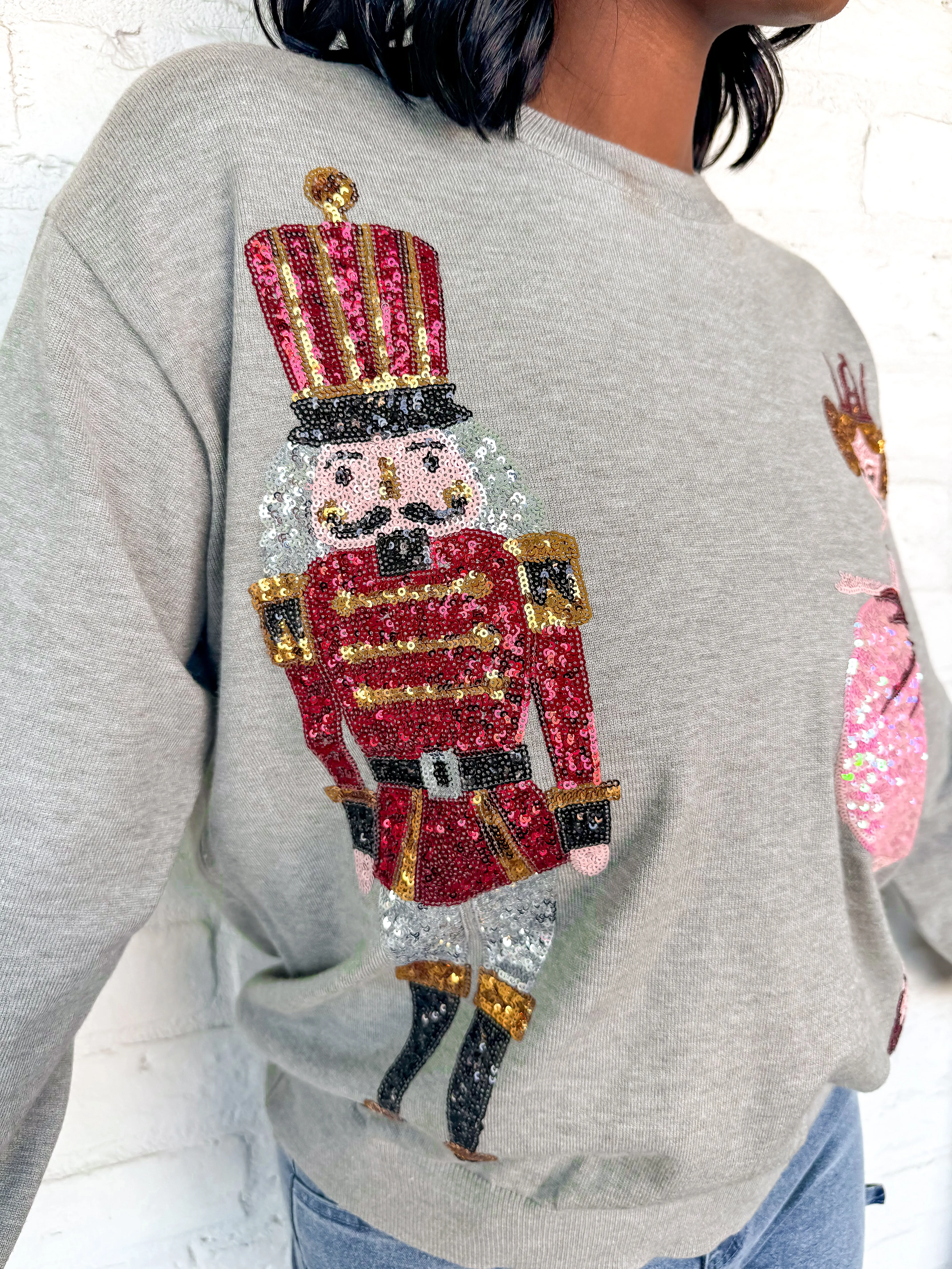 Queen of Nutcracker and Ballerina Grey Sweater