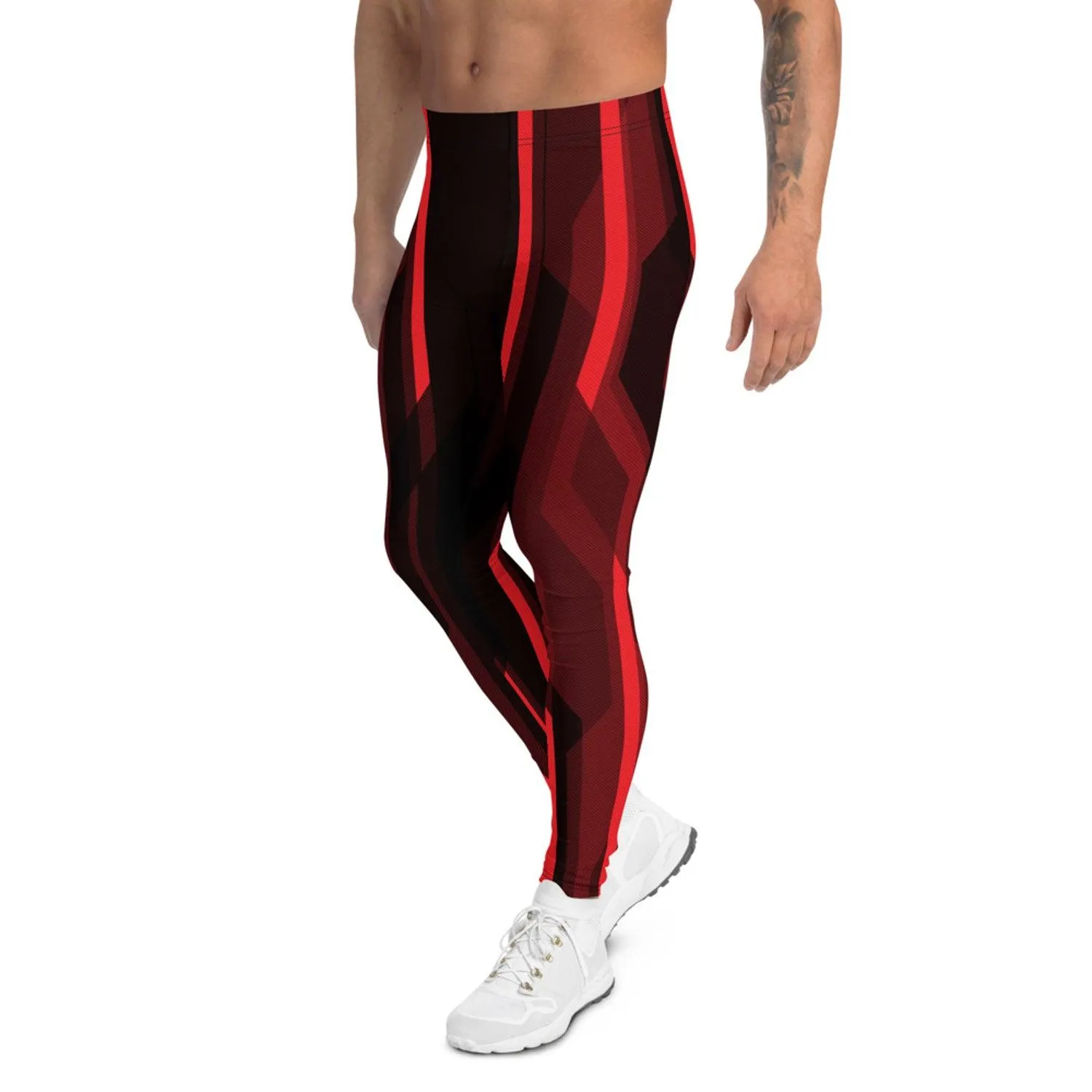 Red Tron Inspired Leggings for Men