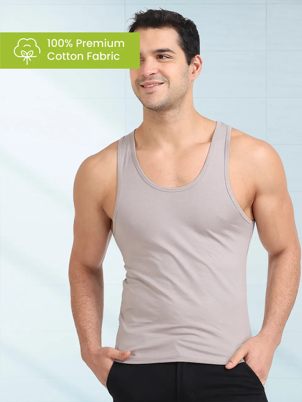 Regular Fit Organic Cotton Comfort Vest for Men (Pack of 2)