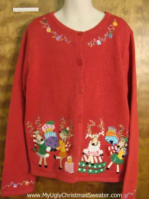 Reindeer Holiday Party Child Size Christmas Sweater