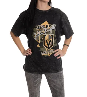 Retro Vegas Golden Knights Oversized Drop Shoulder Vintage Crewneck Short Sleeve T-Shirt