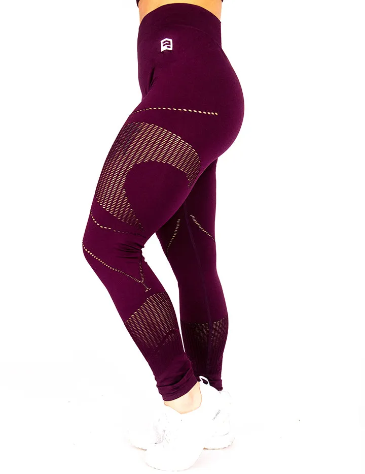 REVEAL SEAMLESS LEGGINGS - MULBERRY