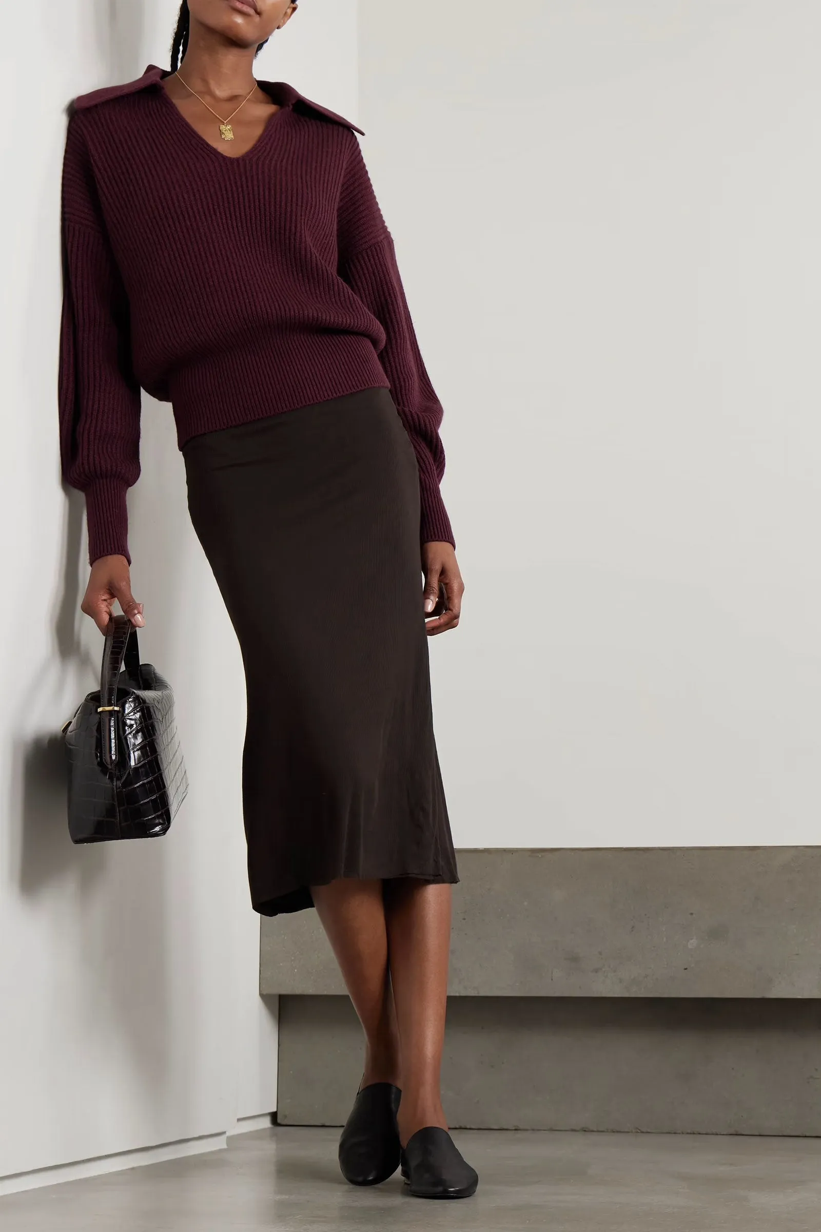 Ribbed Wool, Cashmere and Silk-blend Sweater