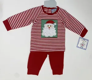 Santa Appliqued Jogger Set | Three Sisters