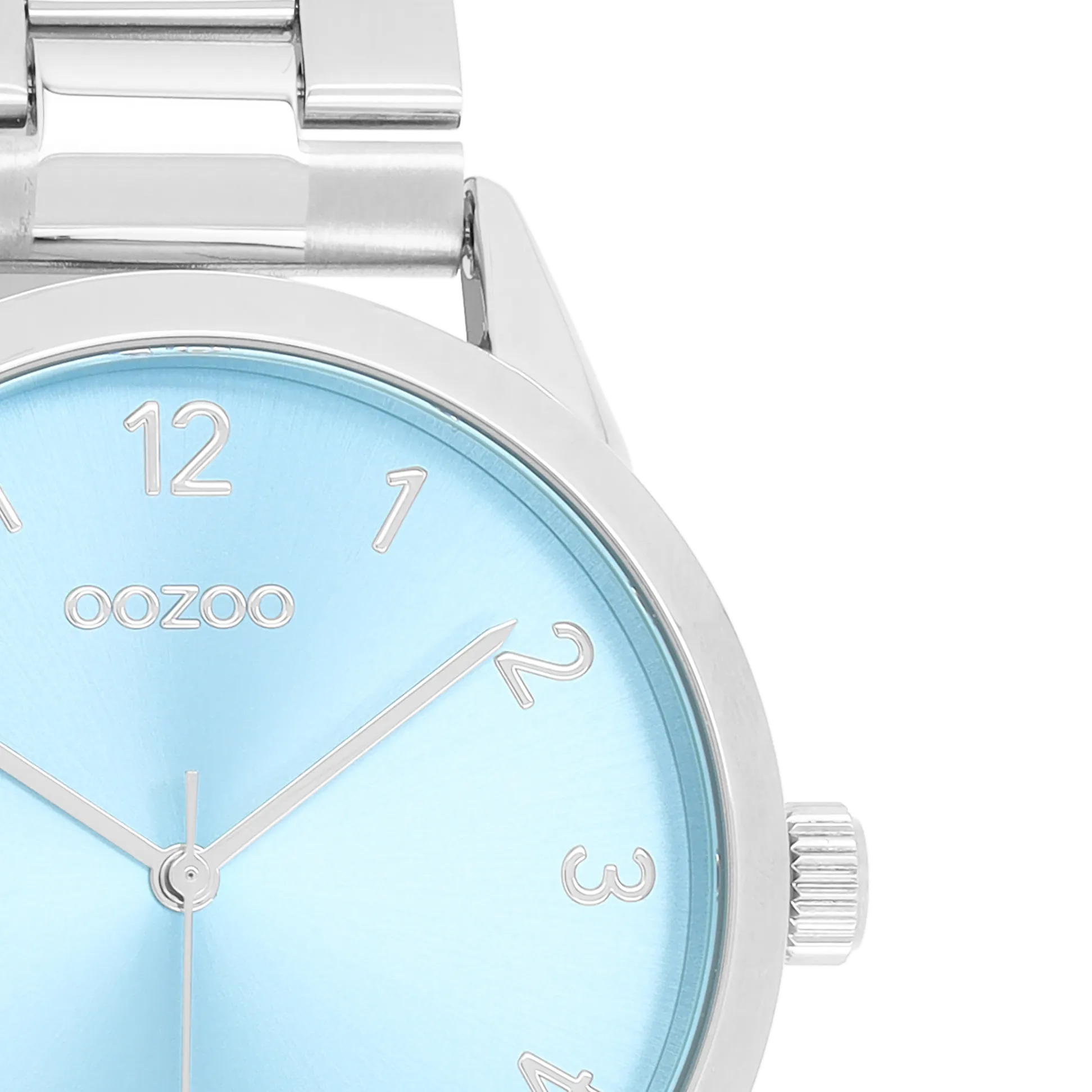 Silver coloured OOZOO watch with silver coloured stainless steel bracelet - C11423