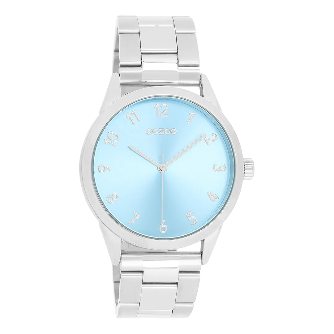 Silver coloured OOZOO watch with silver coloured stainless steel bracelet - C11423