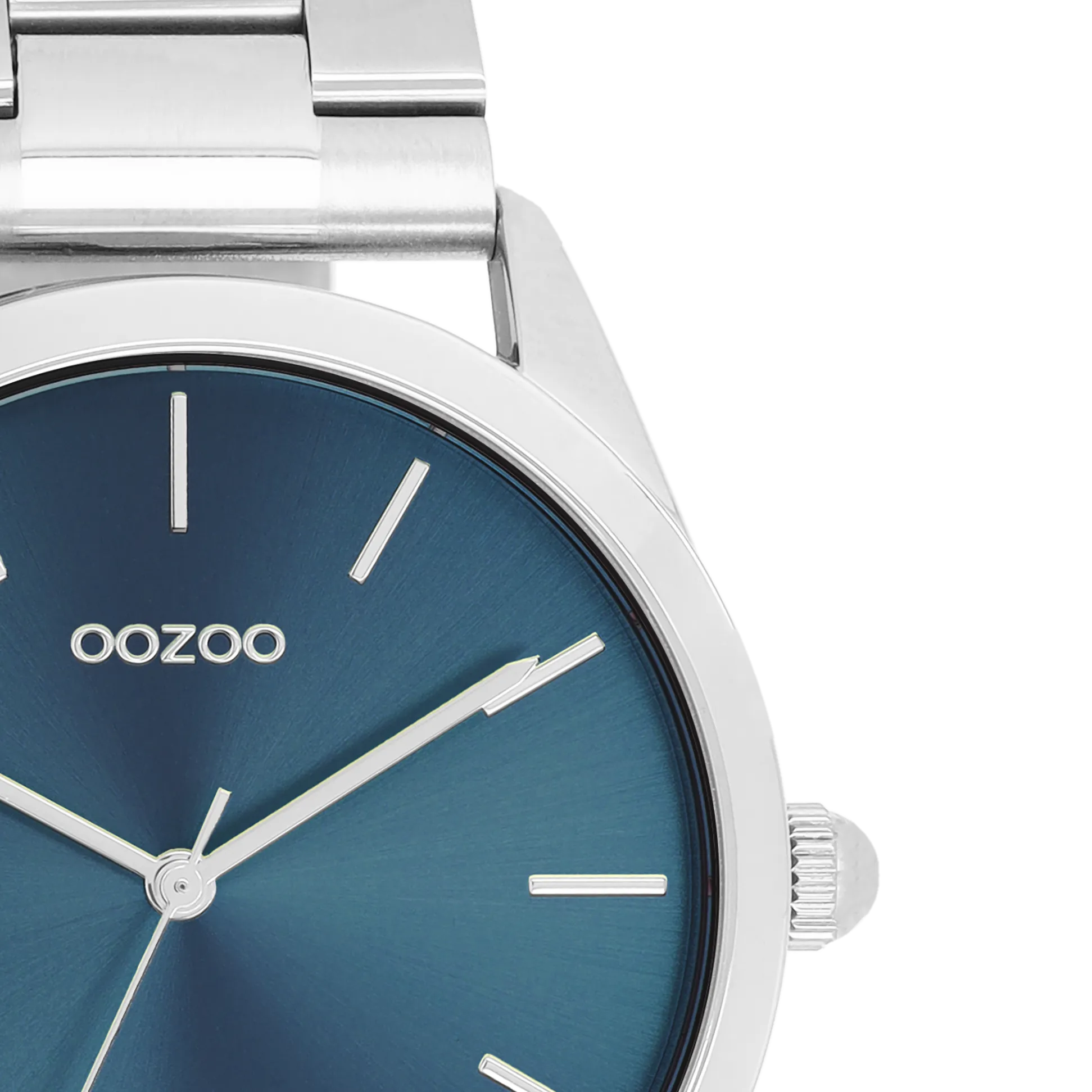 Silver coloured OOZOO watch with silver coloured stainless steel bracelet - C11428