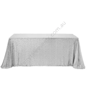 Silver sequin table cloth 440cm x 275cm