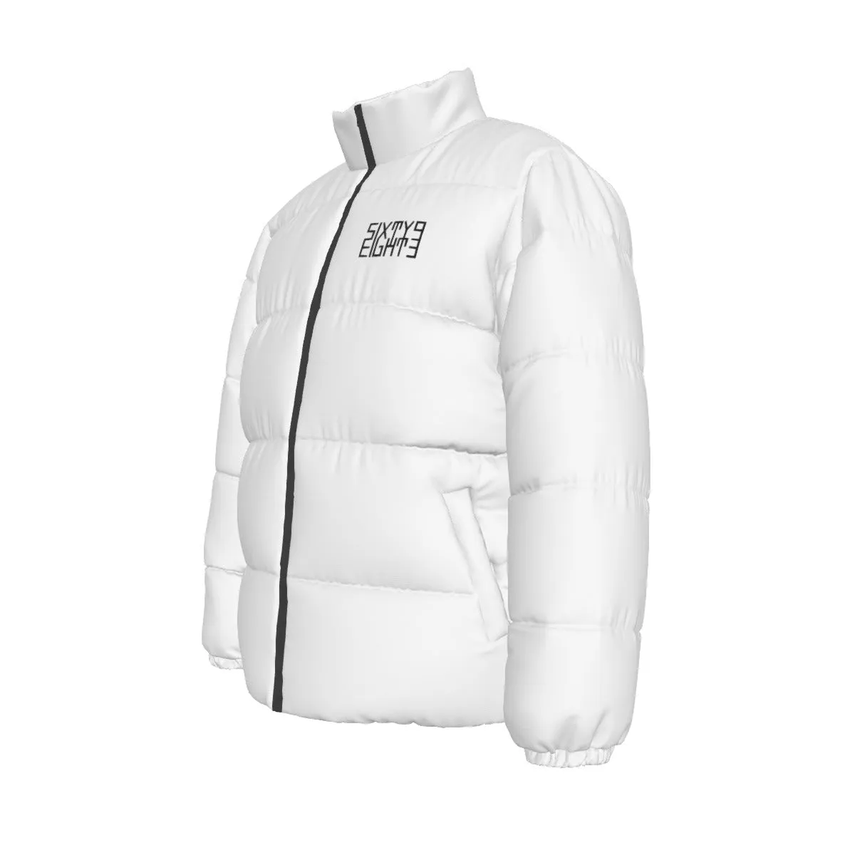 Sixty Eight 93 Logo Black White Unisex Puffer Jacket