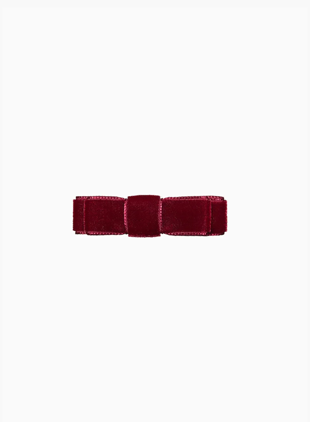 Small Velvet Bow Hair Clip in Claret