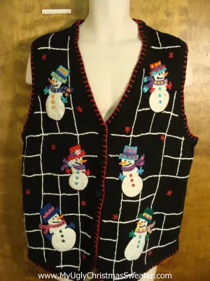 Snowman Jail Bad Christmas Sweater Vest