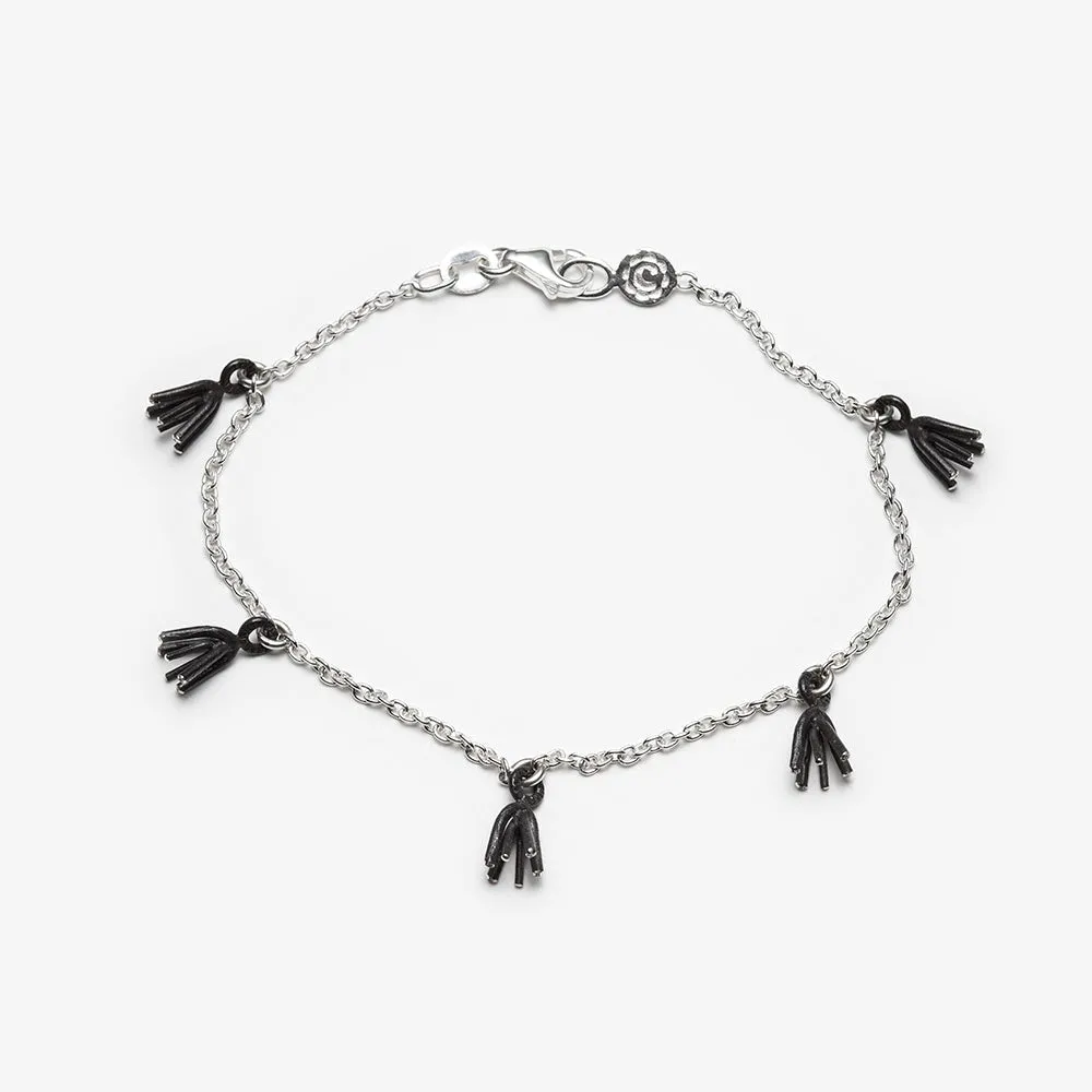 Spark Trail Charm Bracelet - Black Oxidized Silver