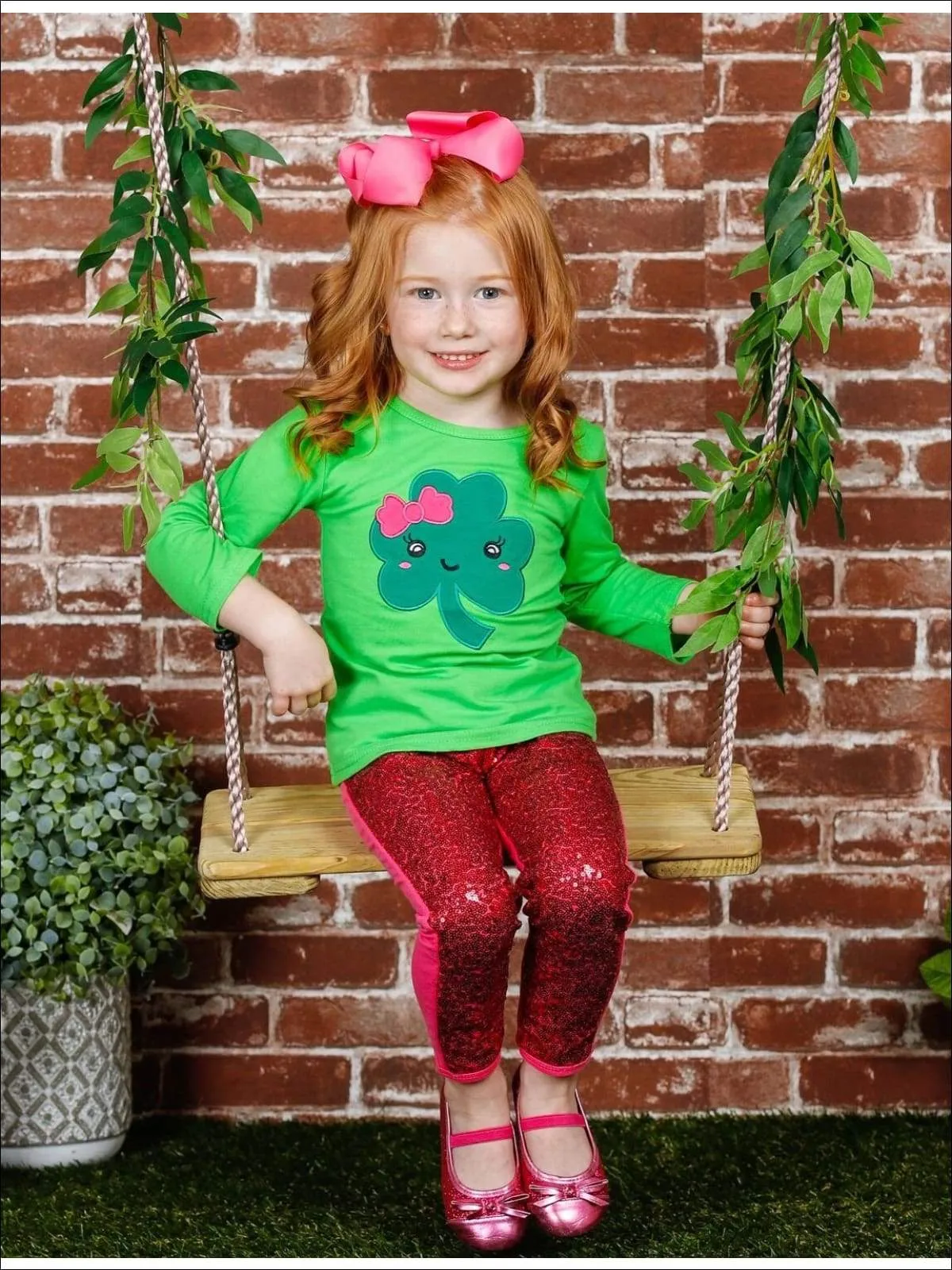 St. Patrick's Sparkle Sequin Legging Set