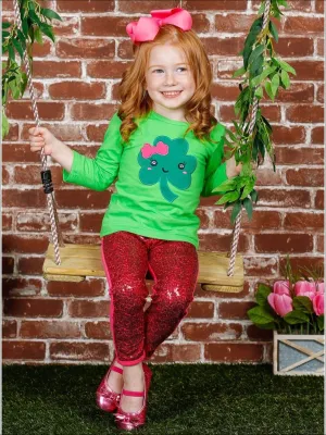 St. Patrick's Sparkle Sequin Legging Set