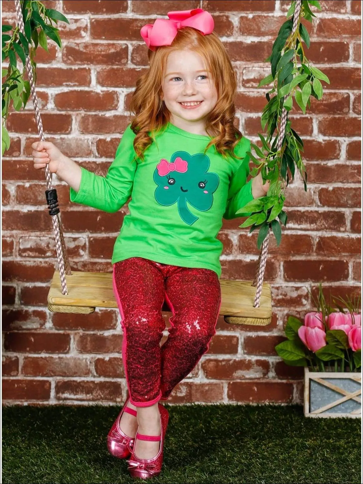 St. Patrick's Sparkle Sequin Legging Set