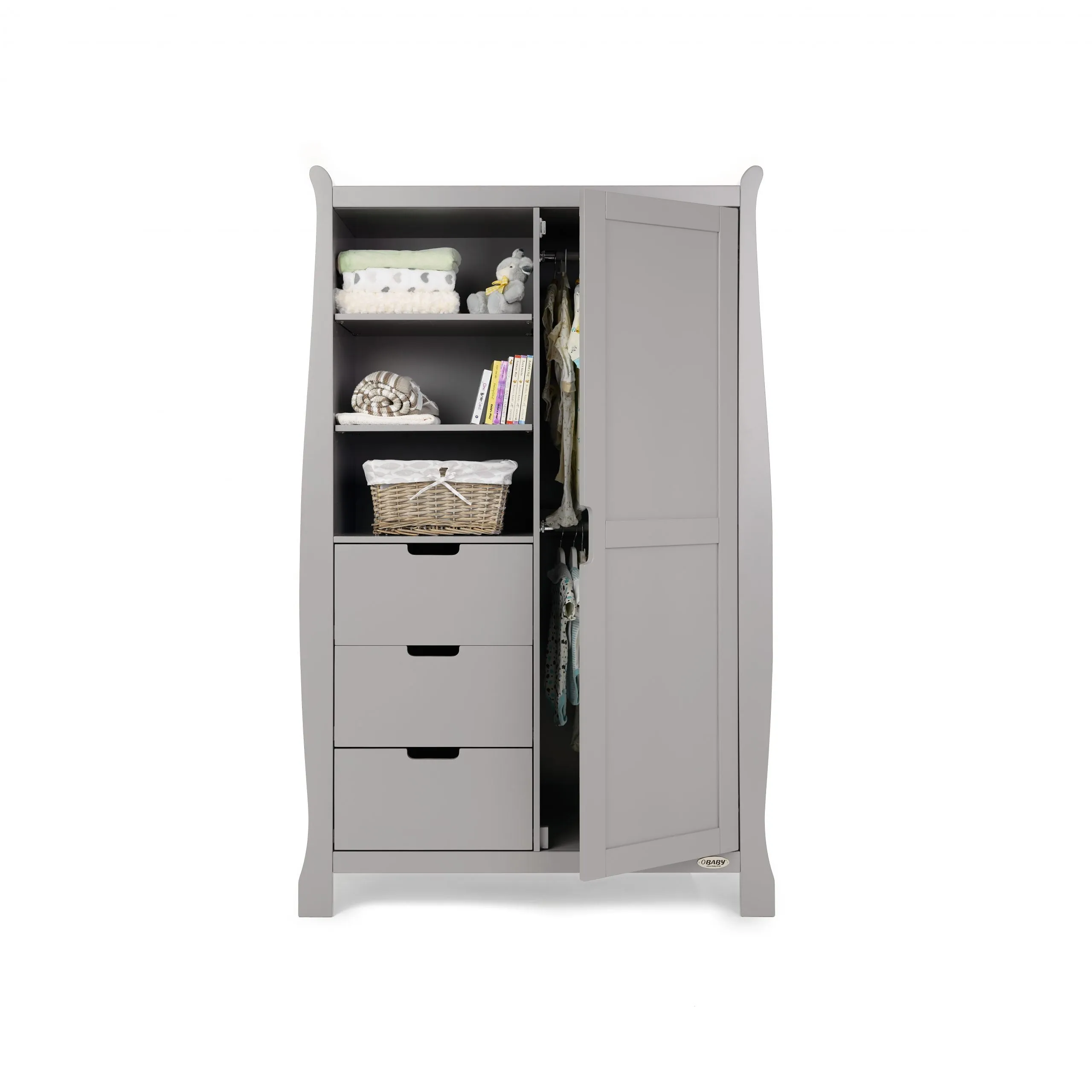 Stamford Sleigh Double Wardrobe - Warm Grey