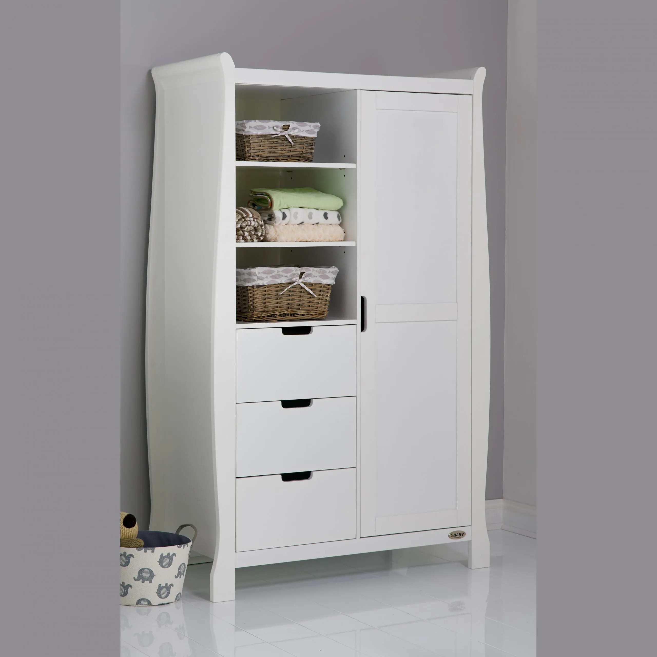 Stamford Sleigh Double Wardrobe - White