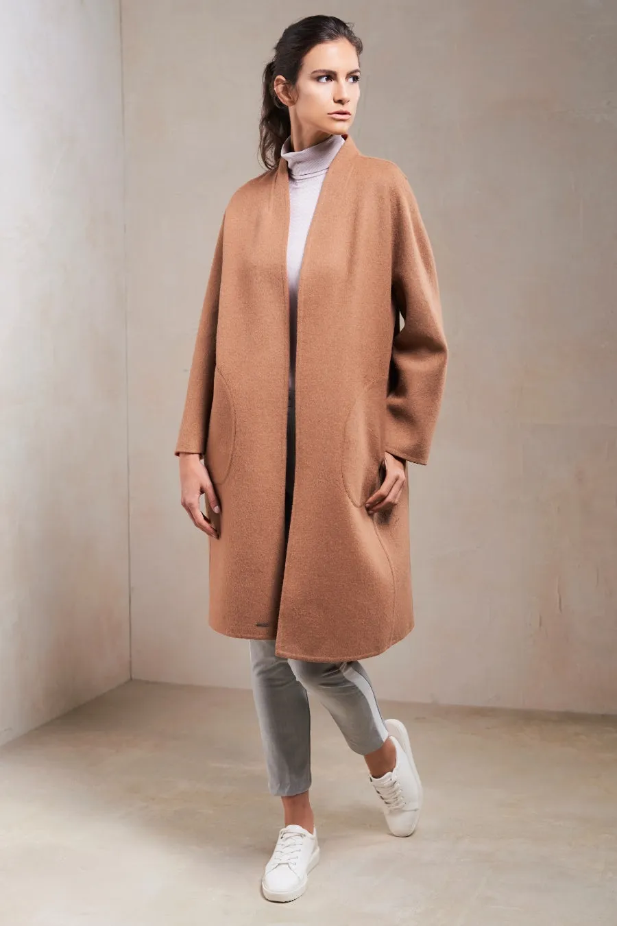 Stefanie Coat Baby Alpaca & Wool Color Oxide & Camel