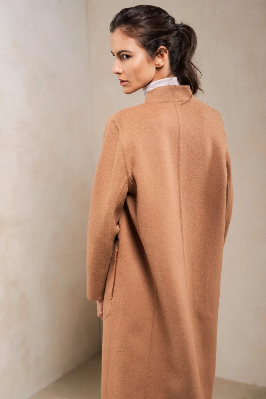 Stefanie Coat Baby Alpaca & Wool Color Oxide & Camel