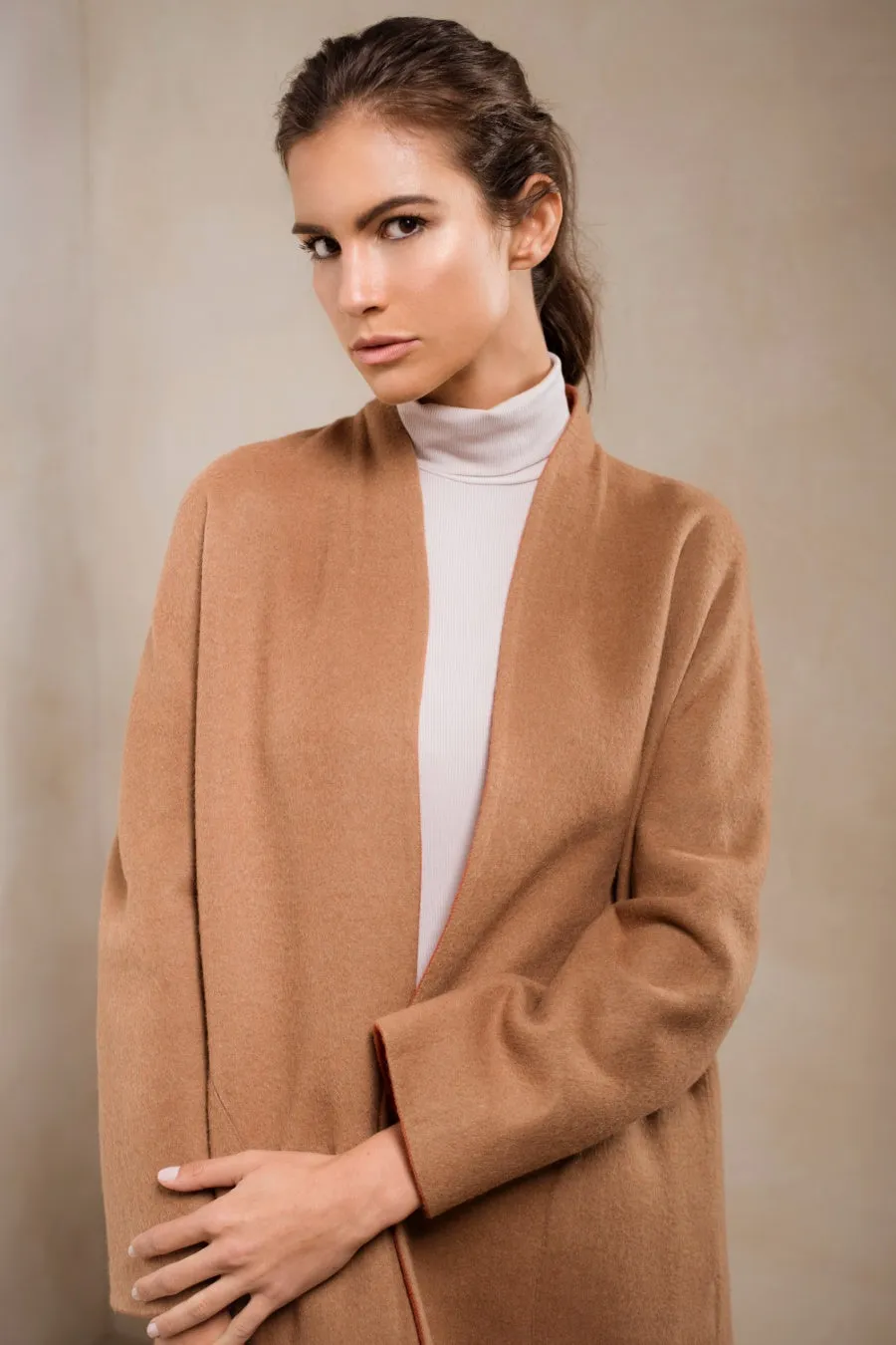 Stefanie Coat Baby Alpaca & Wool Color Oxide & Camel