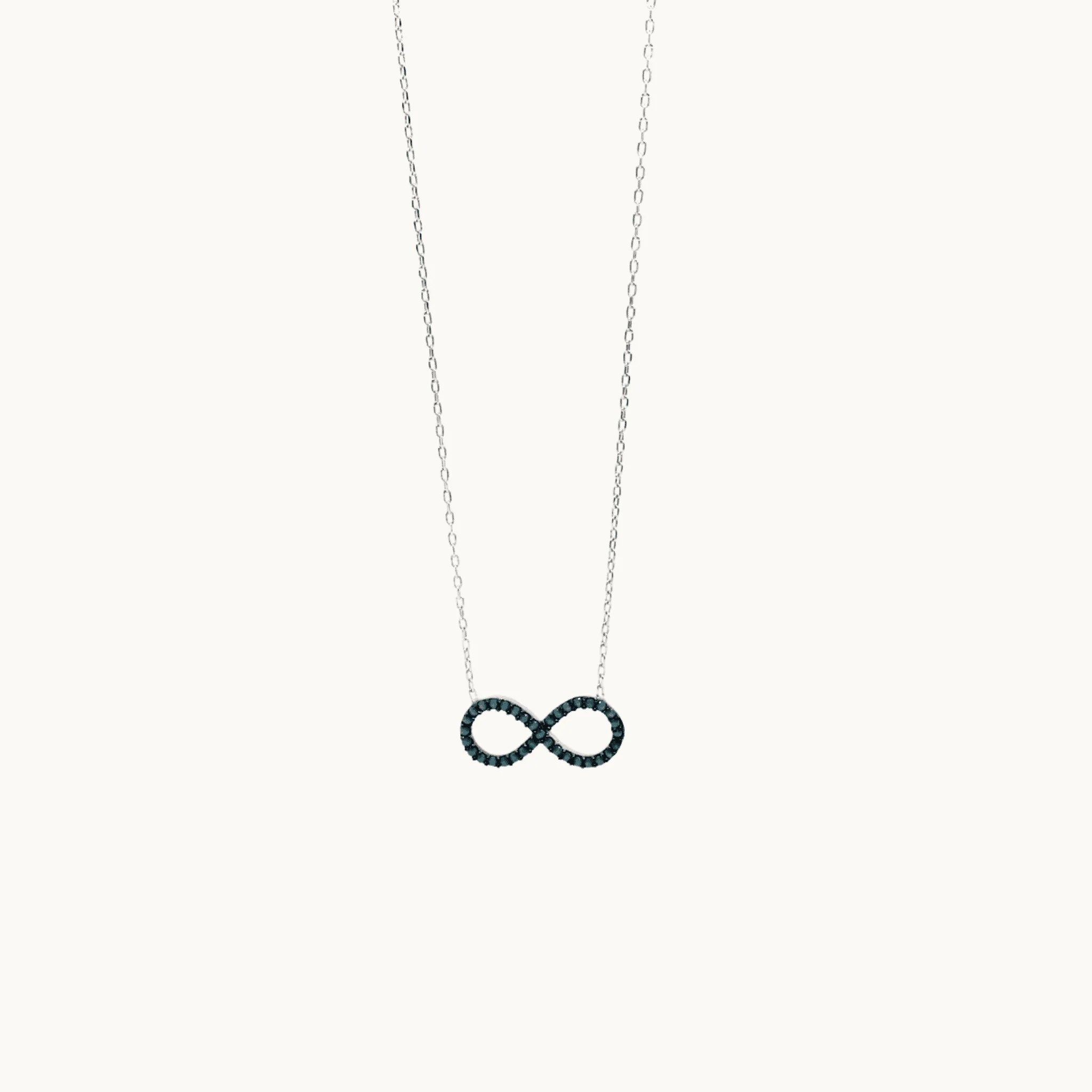 Sterling Silver Infinity Mini infinity figure Pendant Necklace in Rose Gold or Silver